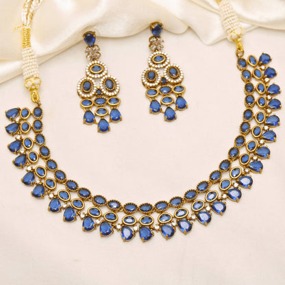 KASTURI NECKLACE SET-BLUE