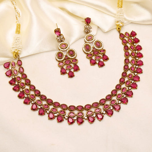 KASTURI NECKLACE SET-RUBY