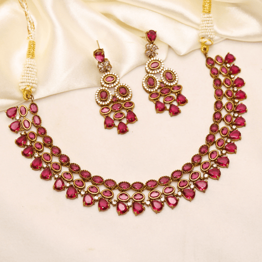 KASTURI NECKLACE SET - RUBY