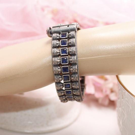 KASTURI - OXIDISED SILVER LOOK ALIKE KADA - BLUE