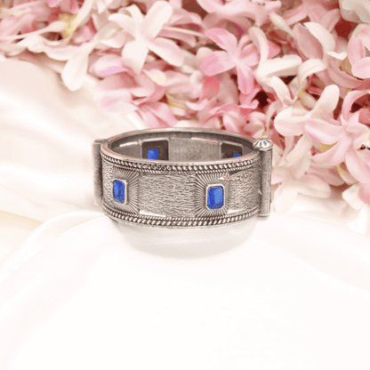 KIA - ANTIQUE SILVER LOOK ALIKE KADA - BLUE
