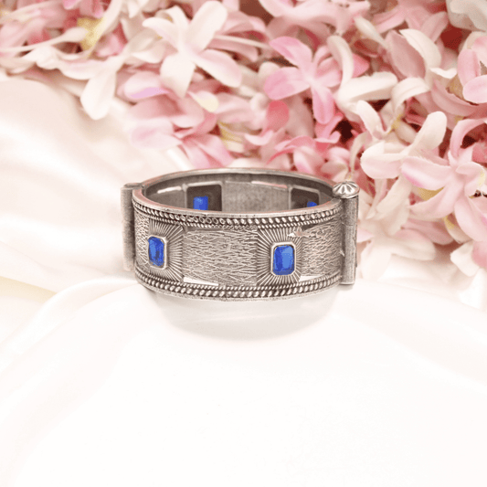 KIA - ANTIQUE SILVER LOOK ALIKE KADA - BLUE