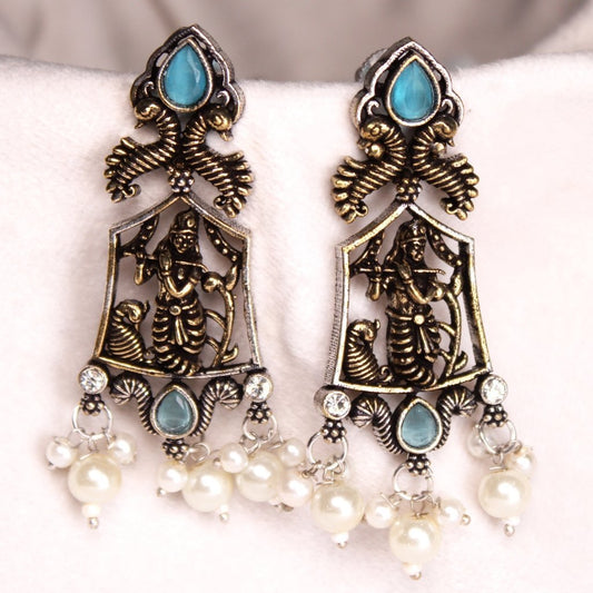 KRISHNA DUAL TONE JHUMKA-SKY BLUE