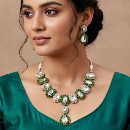 KUNDAN MULTI STONE NECKLACE SET