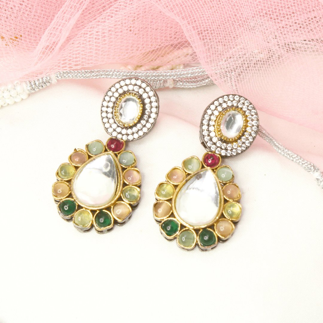 KUNDAN MULTI STONE NECKLACE SET