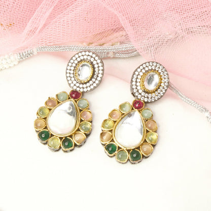 KUNDAN MULTI STONE NECKLACE SET