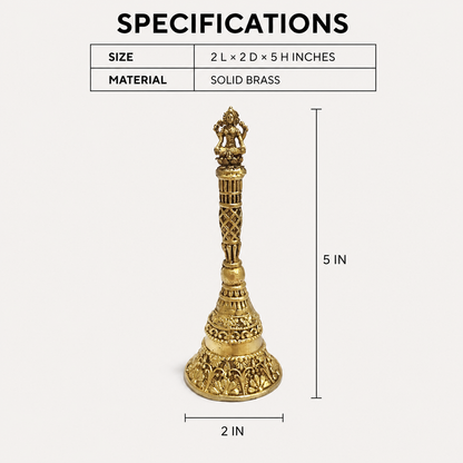 lakshmi finial pooja bell specifications and dimensions