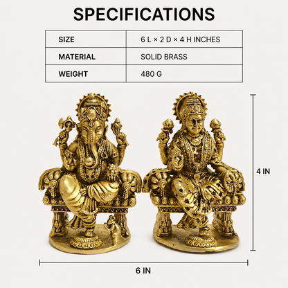 lakshmi ganesha throne pair polished specifications and dimensions
