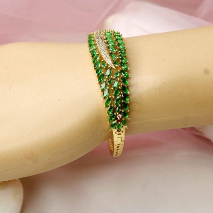 Leaf Design Zircon Kada – Emerald Gre