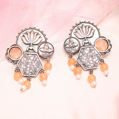 LOTUS FUSION EARRINGS-ORANGE
