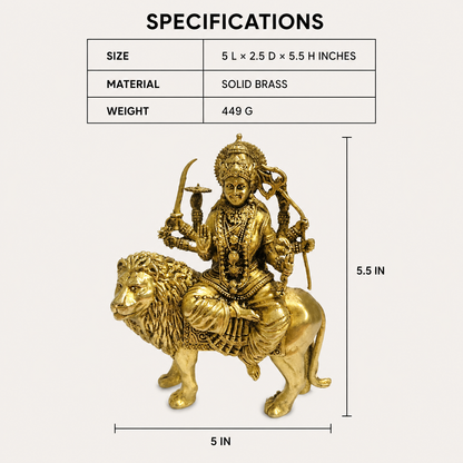 maa durga lion polished specifications and dimensions