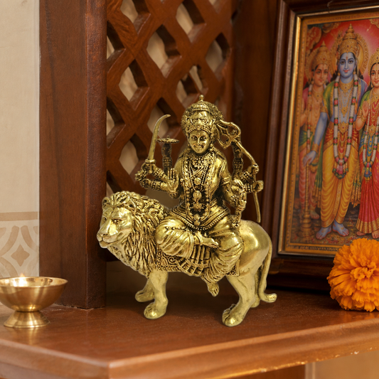 maa durga lion polished realistic placement