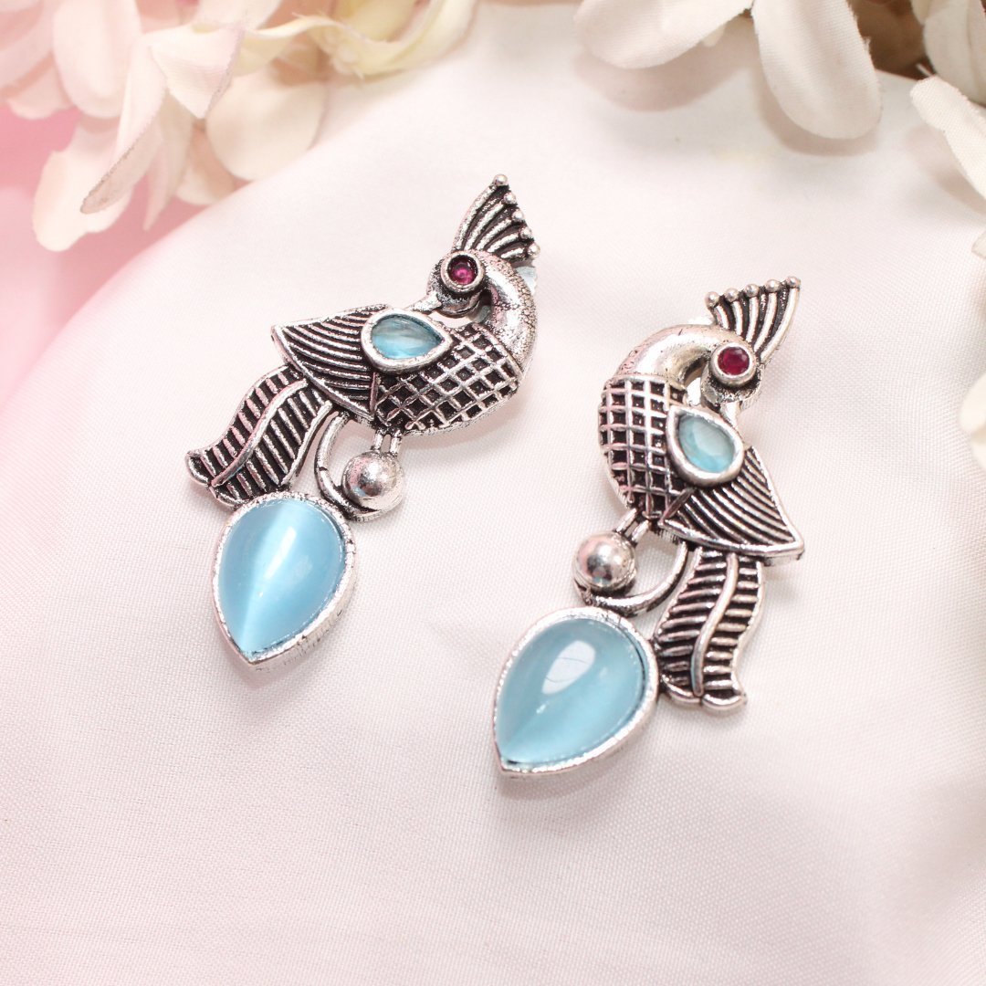 MAYUR MOH STUD-BLUE