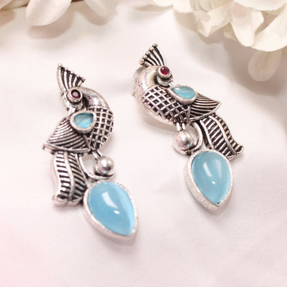 MAYUR MOH STUD-BLUE