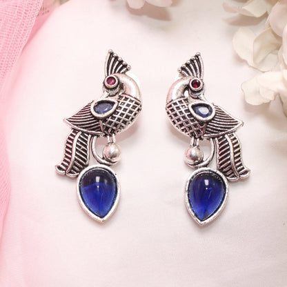 MAYUR MOH STUD-NAVY BLUE