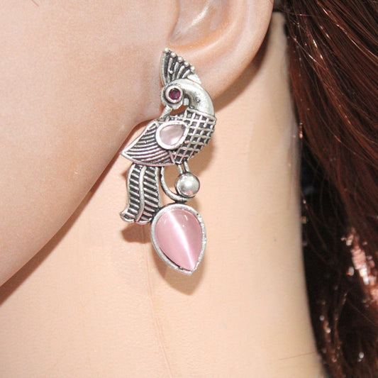 MAYUR MOH STUD - PINK