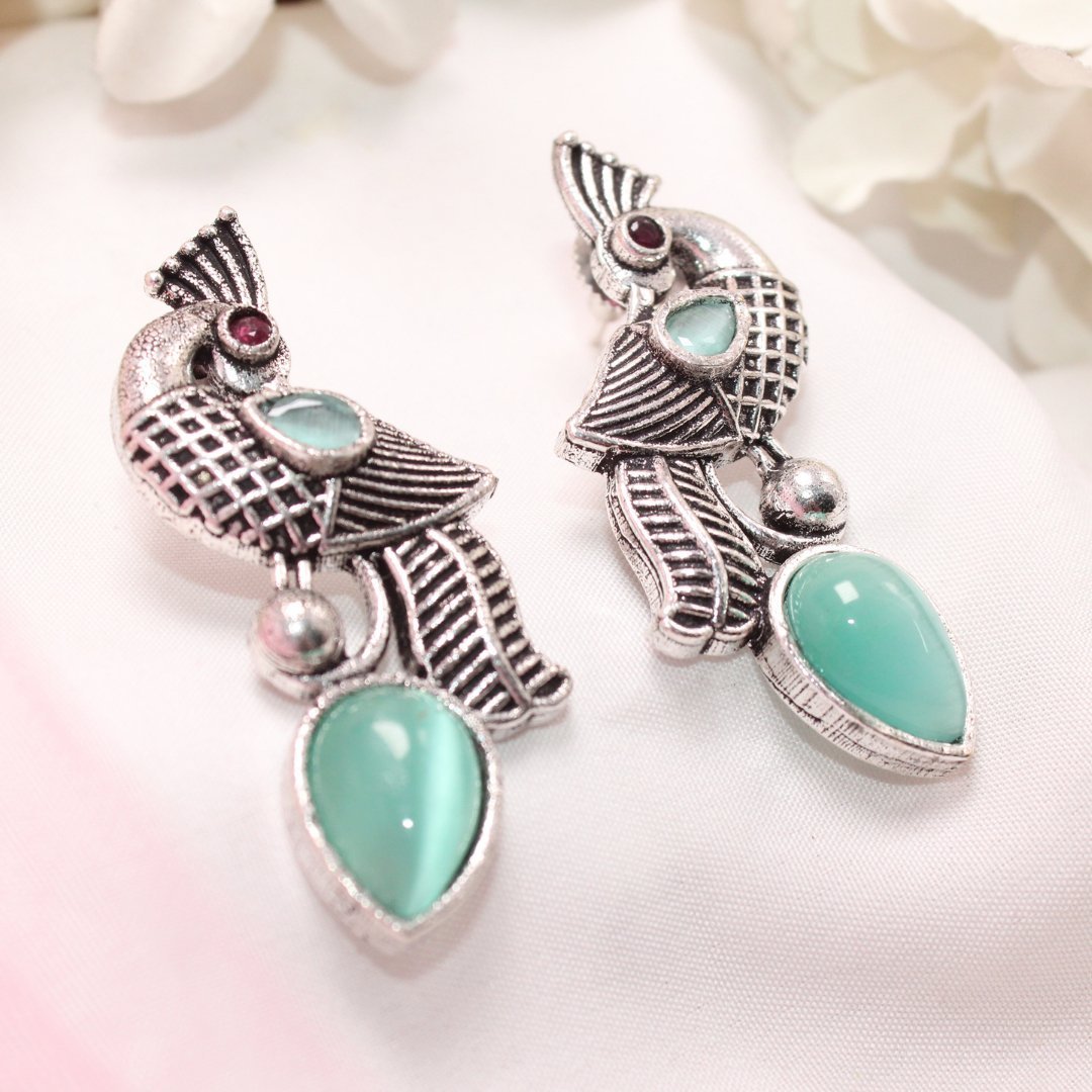 MAYUR MOH STUD-TURQUOISE