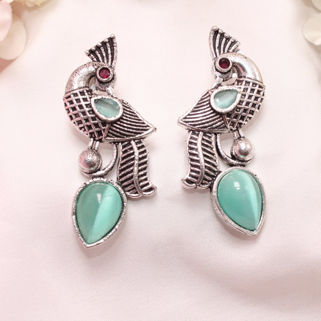 MAYUR MOH STUD - TURQUOISE