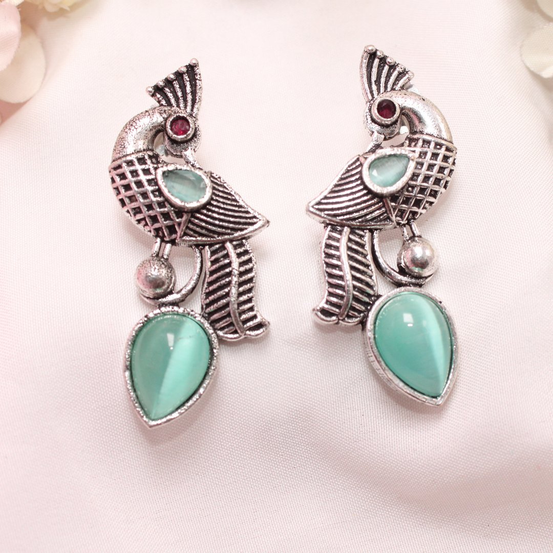 MAYUR MOH STUD - TURQUOISE