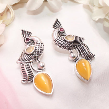 MAYUR MOH STUD - YELLOW