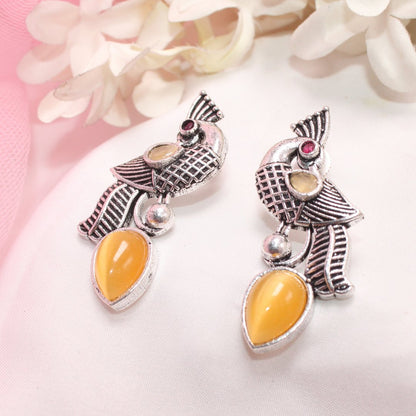 MAYUR MOH STUD - YELLOW