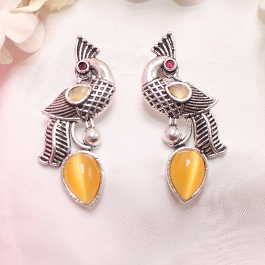 MAYUR MOH STUD - YELLOW