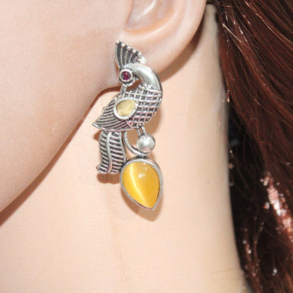 MAYUR MOH STUD - YELLOW