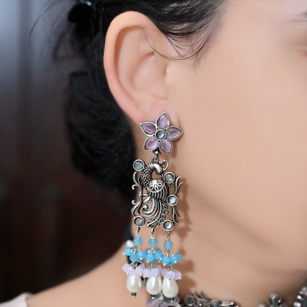 MAYURA NECKLACE SET- SKY BLUE