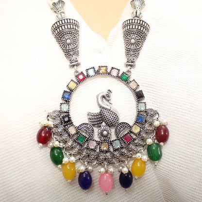 MAYURA PENDANT SET-MULTI COLOUR