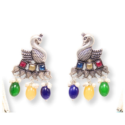 MAYURA PENDANT SET-MULTI COLOUR