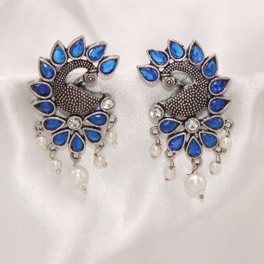 MAYURA STUD EARRING - BLUE