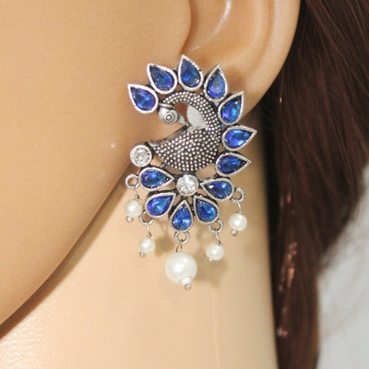 MAYURA STUD EARRING - BLUE