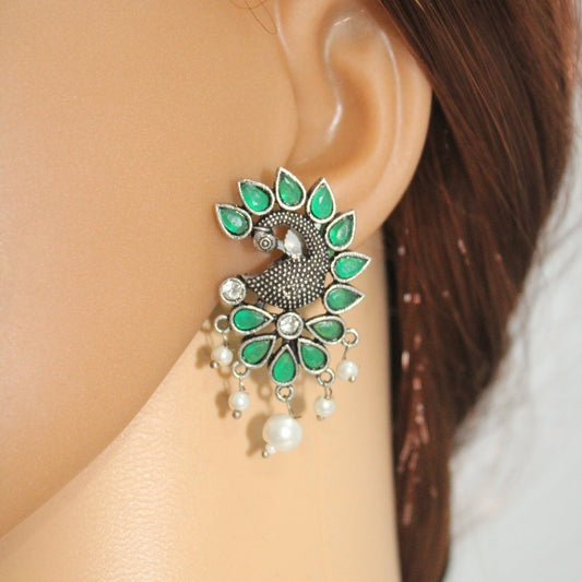 MAYURA STUD EARRING-GREEN