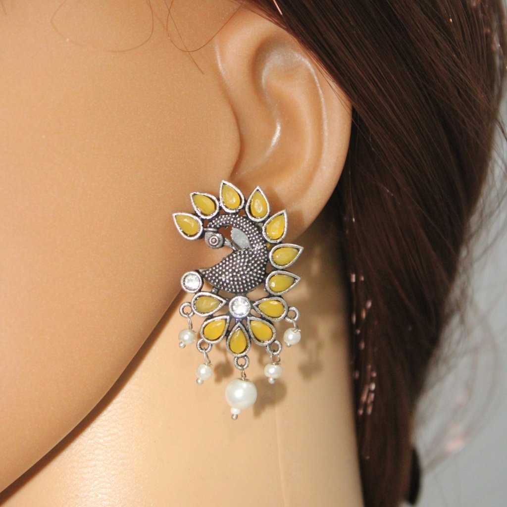 MAYURA STUD EARRING-YELLOW