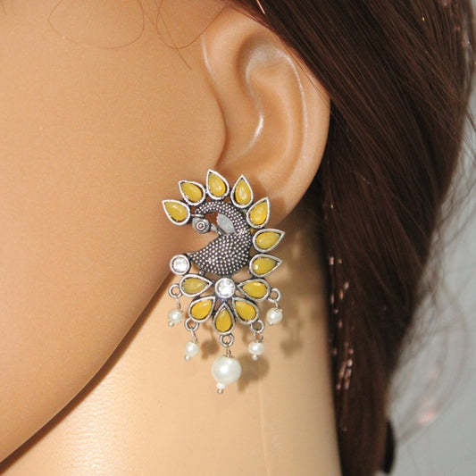 MAYURA STUD EARRING-YELLOW
