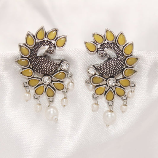 MAYURA STUD EARRING - YELLOW