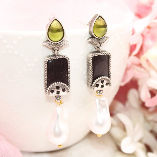 MONALISA STONE DANGLER - BLACK & YELLOW