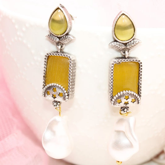 MONALISA STONE DANGLER-YELLOW