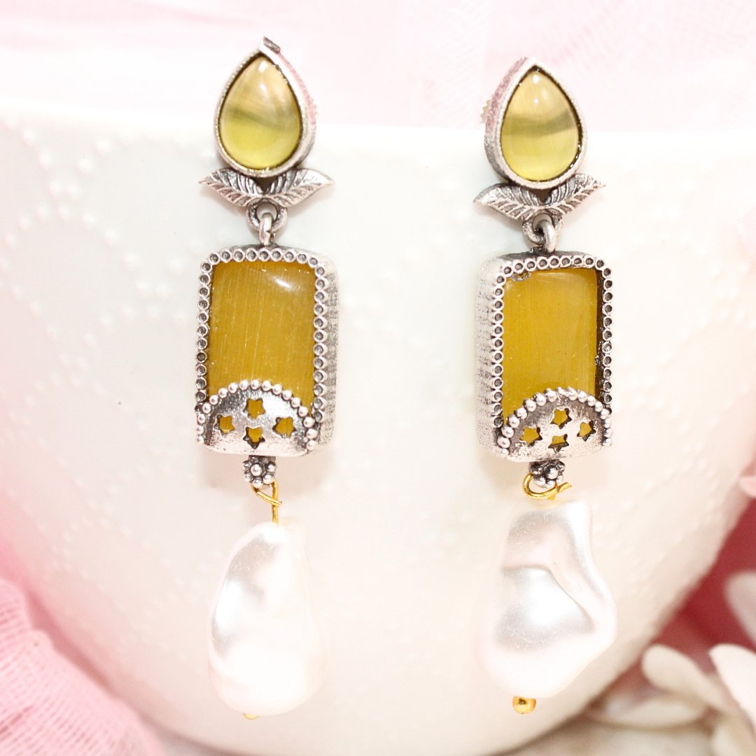 MONALISA STONE DANGLER-YELLOW