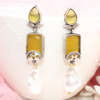 MONALISA STONE DANGLER-YELLOW