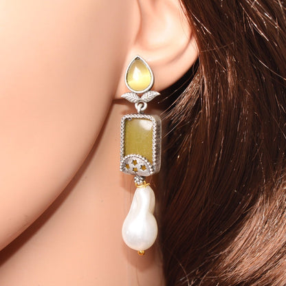 MONALISA STONE DANGLER-YELLOW