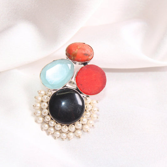 MONALISA STONE FUSION RING - BLACK