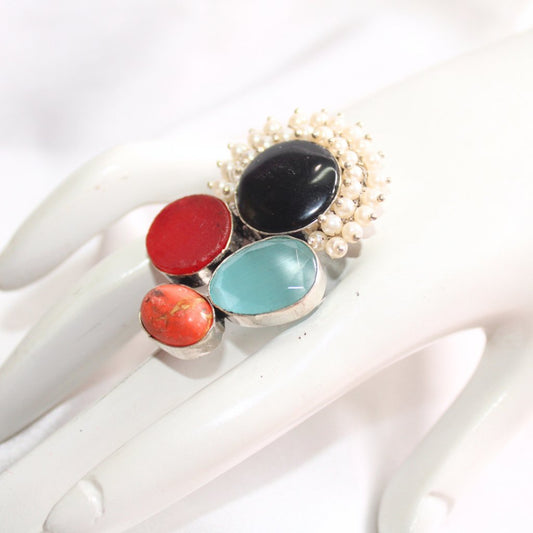 MONALISA STONE FUSION RING - BLACK