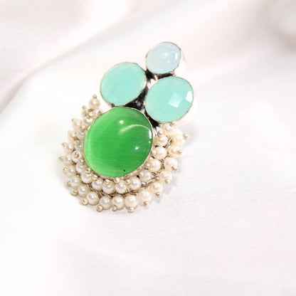 MONALISA STONE FUSION RING-GREEN
