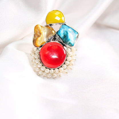 MONALISA STONE FUSION RING-RED