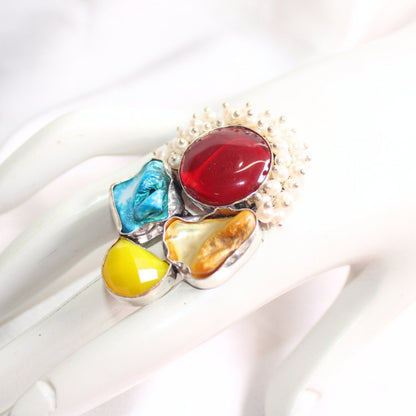 MONALISA STONE FUSION RING - RED