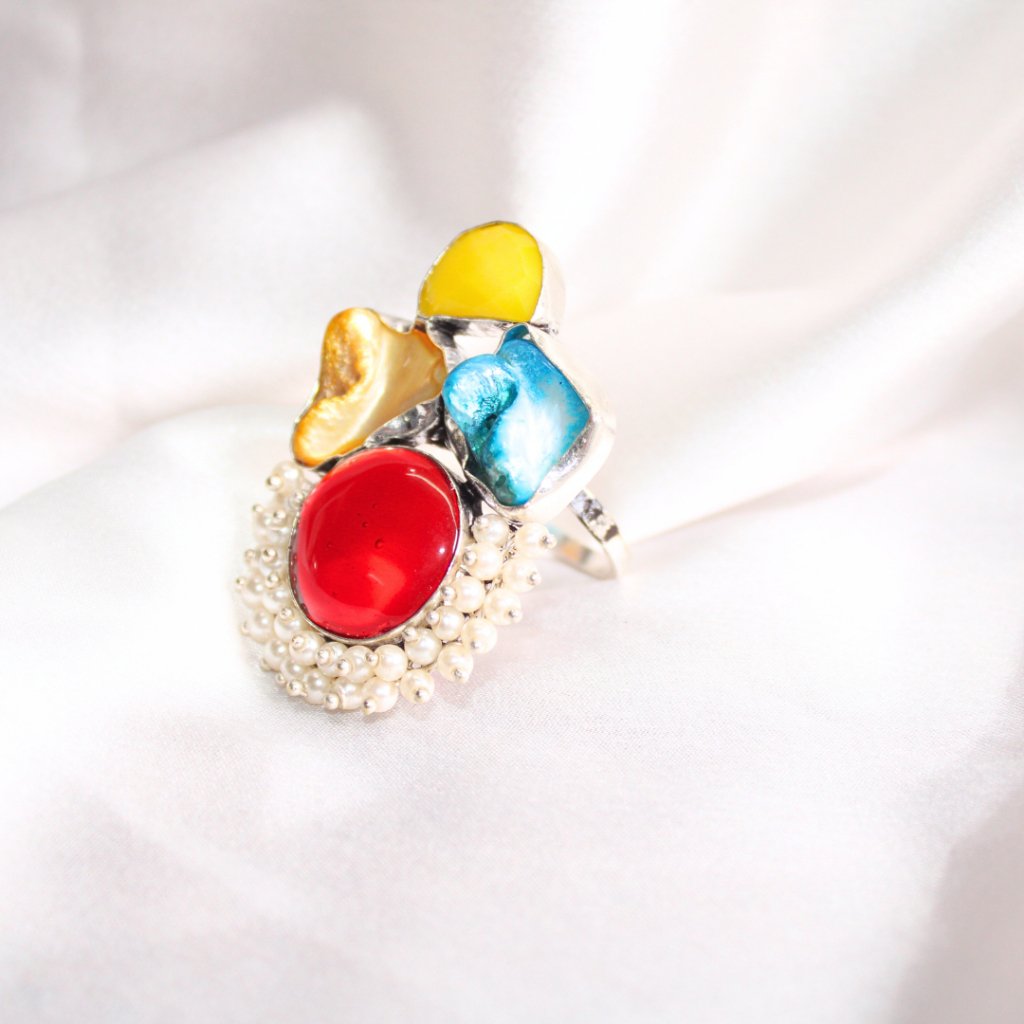 MONALISA STONE FUSION RING - RED
