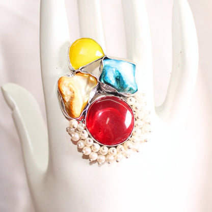 MONALISA STONE FUSION RING - RED