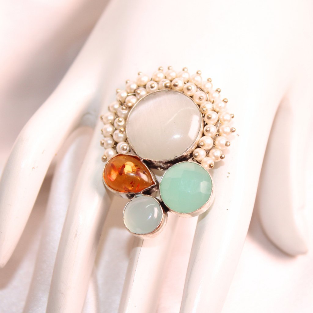 MONALISA STONE FUSION RING-WHITE