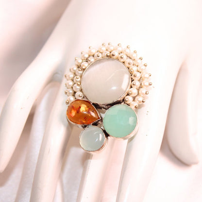 MONALISA STONE FUSION RING-WHITE